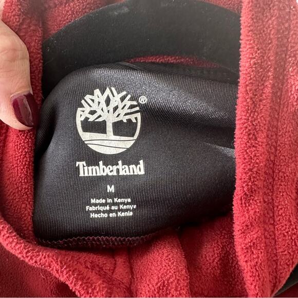Timberland Burgundy Fleece 1/2 Zip Pullover Jacket | M - Picture 4 of 4